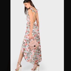 Super Sexy Plunge Wrap Floral Maxi Dress